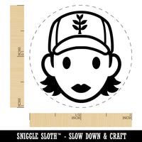 Occupation Farmer Cap Woman Icon Self-Inking Rubber Stamp for Stamping Crafting Planners