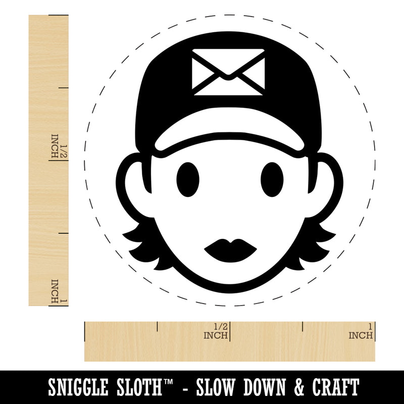 Occupation Mail Delivery Woman Icon Self-Inking Rubber Stamp for Stamping Crafting Planners