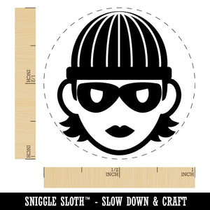 Occupation Thief Burglar Criminal Woman Icon Self-Inking Rubber Stamp for Stamping Crafting Planners