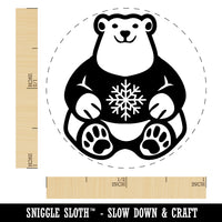 Polar Bear in Snowflake Christmas Sweater Self-Inking Rubber Stamp for Stamping Crafting Planners