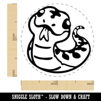 Sassy Snake with Tongue Sticking Out Self-Inking Rubber Stamp for Stamping Crafting Planners