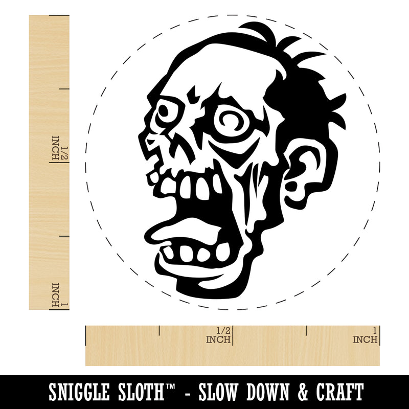 Zombie Undead Creepy Head Self-Inking Rubber Stamp for Stamping Crafting Planners