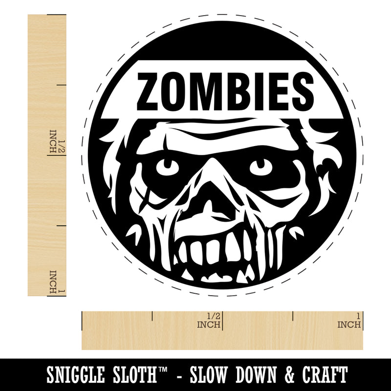 Zombies Scary Undead Face Self-Inking Rubber Stamp for Stamping Crafting Planners