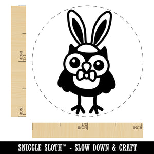 Easter Owl with Bunny Ears Self-Inking Rubber Stamp for Stamping Crafting Planners