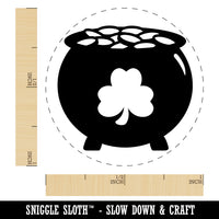 Lucky Pot of Gold with Shamrock Saint Patrick's Day Self-Inking Rubber Stamp for Stamping Crafting Planners