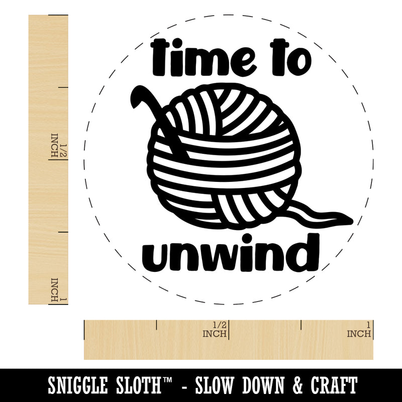 Time to Unwind Crocheting Self-Inking Rubber Stamp for Stamping Crafting Planners