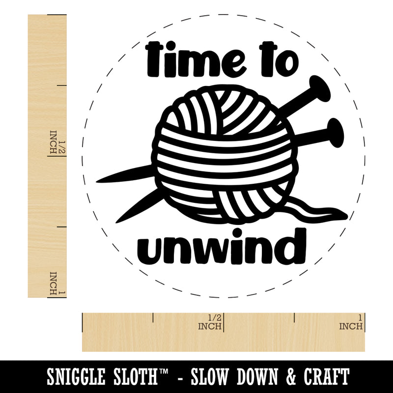 Time to Unwind Knitting Self-Inking Rubber Stamp for Stamping Crafting Planners