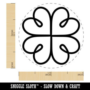 Four Leaf Lucky Clover Tribal Celtic Knot Self-Inking Rubber Stamp for Stamping Crafting Planners