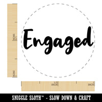 Engaged Engagement Wedding Cursive Text Self-Inking Rubber Stamp for Stamping Crafting Planners