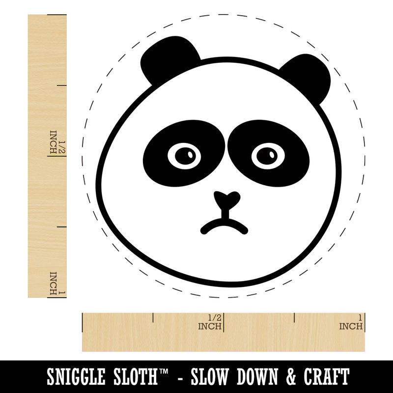 Sad Panda Face Self-Inking Rubber Stamp for Stamping Crafting Planners