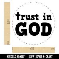 Trust in God Stylized with Cross Christian Self-Inking Rubber Stamp for Stamping Crafting Planners