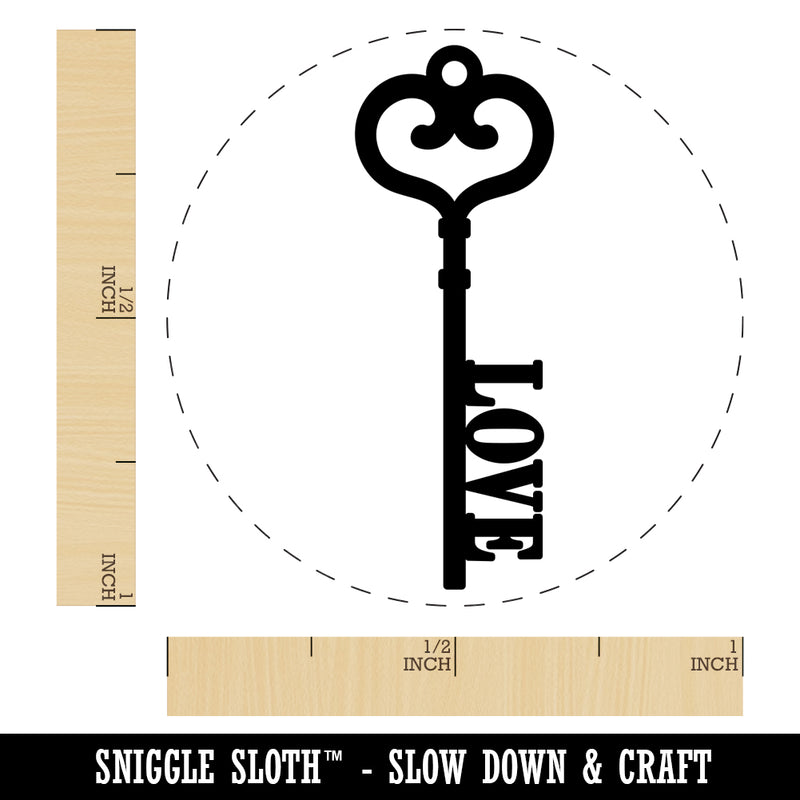 Vintage Heart Skeleton Key Love Self-Inking Rubber Stamp for Stamping Crafting Planners