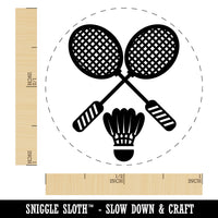 Badminton Rackets and Shuttlecock Birdy Self-Inking Rubber Stamp for Stamping Crafting Planners