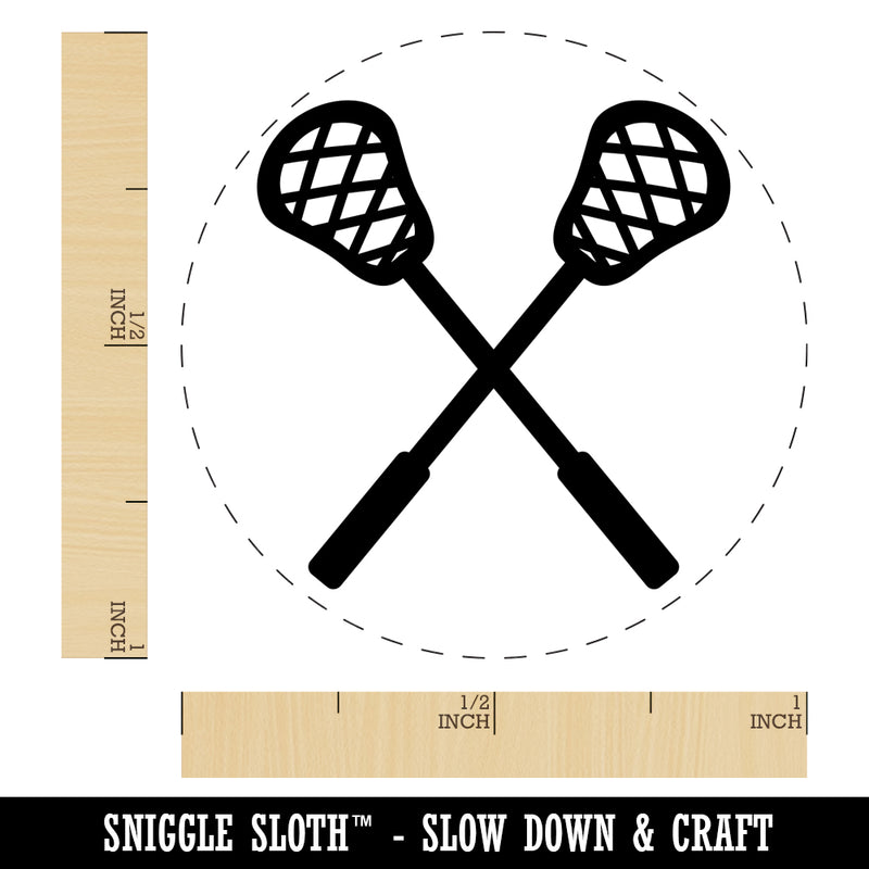 Crossed Lacrosse Sticks Self-Inking Rubber Stamp for Stamping Crafting Planners