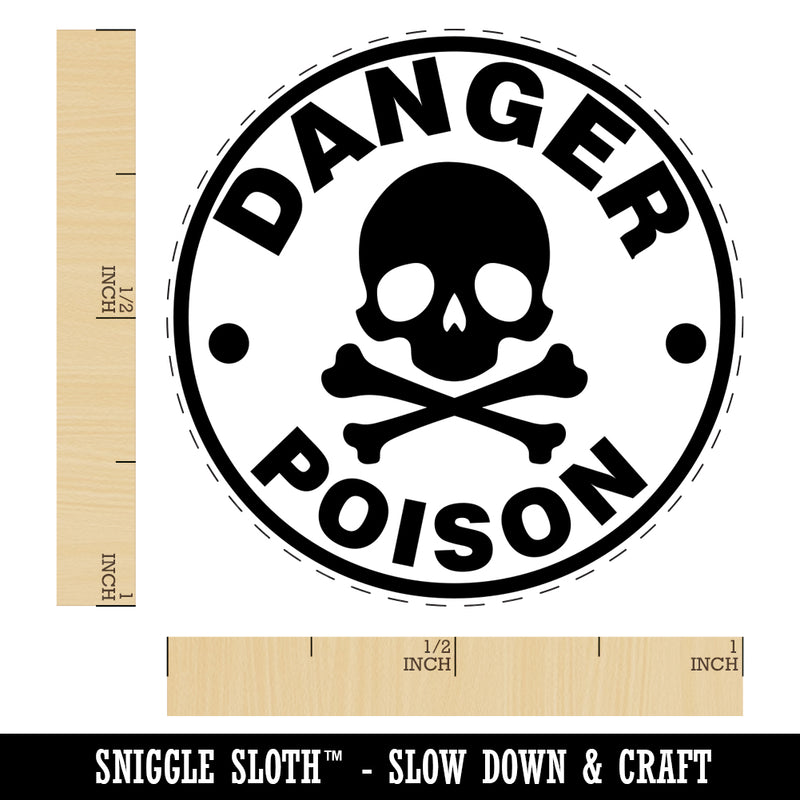 Danger Poison Skull and Cross Bones Self-Inking Rubber Stamp for Stamping Crafting Planners