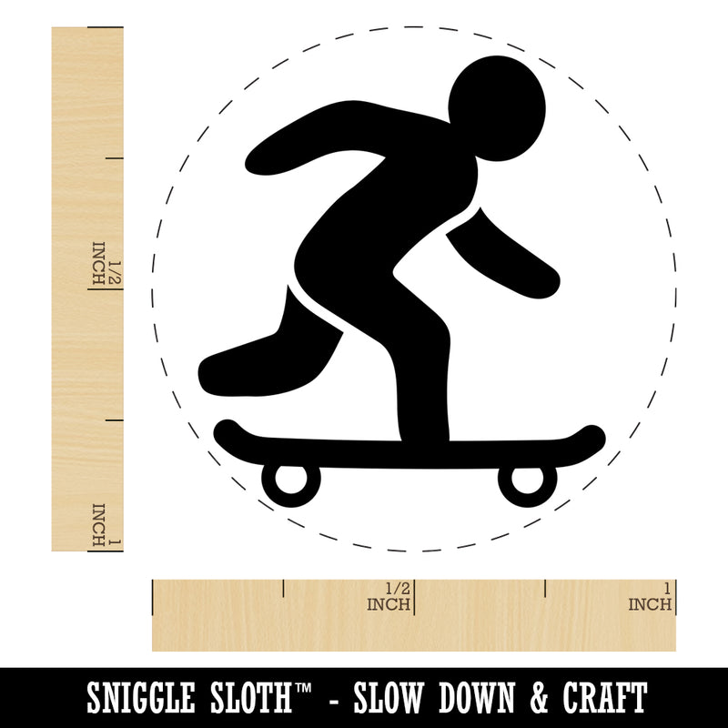 Skateboarding Man on Skateboard Self-Inking Rubber Stamp for Stamping Crafting Planners