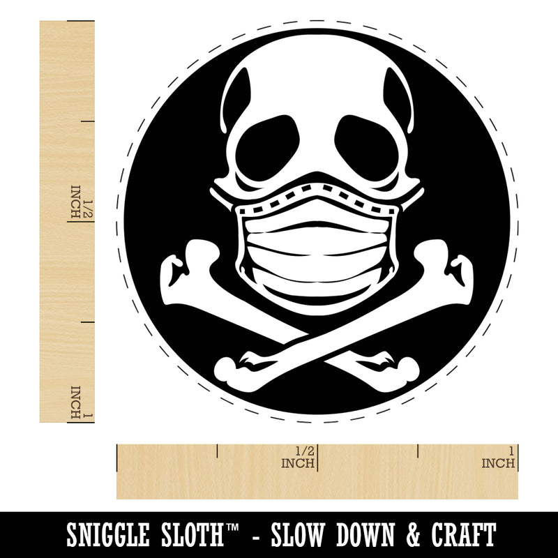 Skull Wearing Mask Self-Inking Rubber Stamp for Stamping Crafting Planners