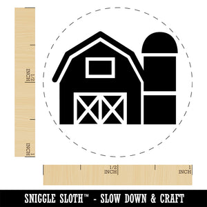 Farm Barn with Silo Self-Inking Rubber Stamp Ink Stamper for Stamping Crafting Planners