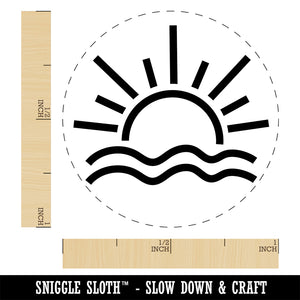 Sun and Waves Sunrise Sunset Self-Inking Rubber Stamp Ink Stamper for Stamping Crafting Planners