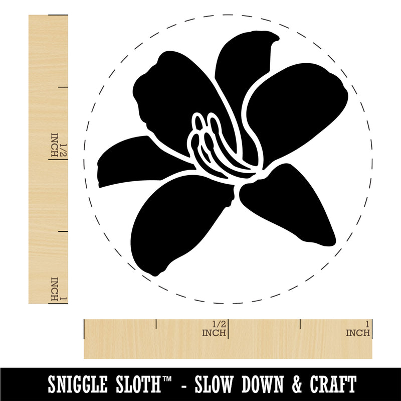 Daylily Lily Flower Self-Inking Rubber Stamp Ink Stamper for Stamping Crafting Planners