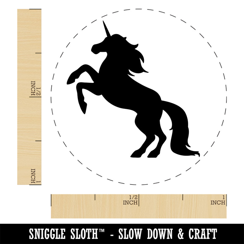 Majestic Unicorn Rearing Up Self-Inking Rubber Stamp Ink Stamper for Stamping Crafting Planners