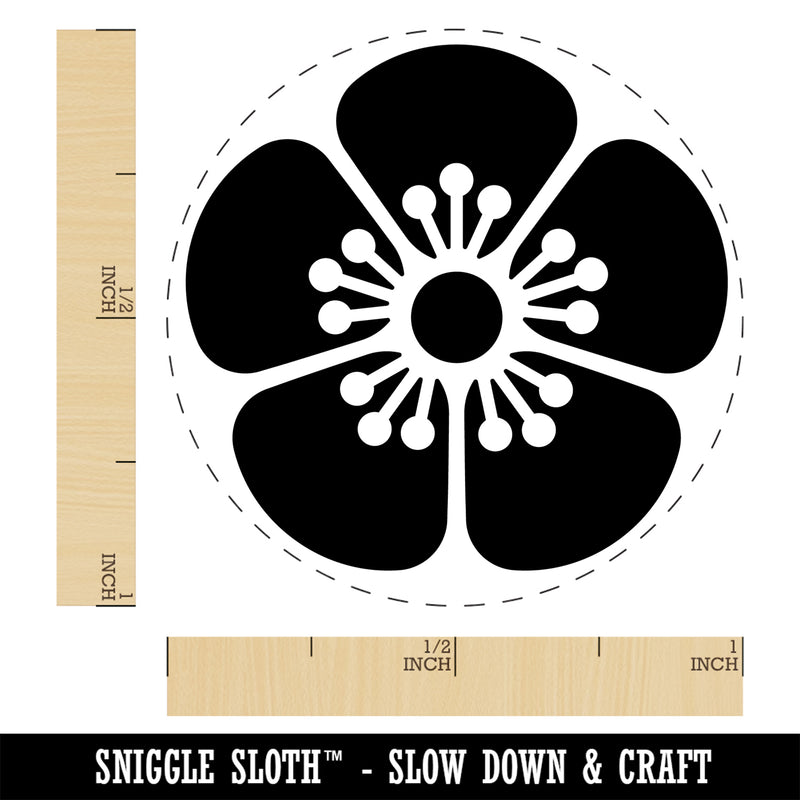 Single Cherry Blossom Flower Self-Inking Rubber Stamp Ink Stamper for Stamping Crafting Planners