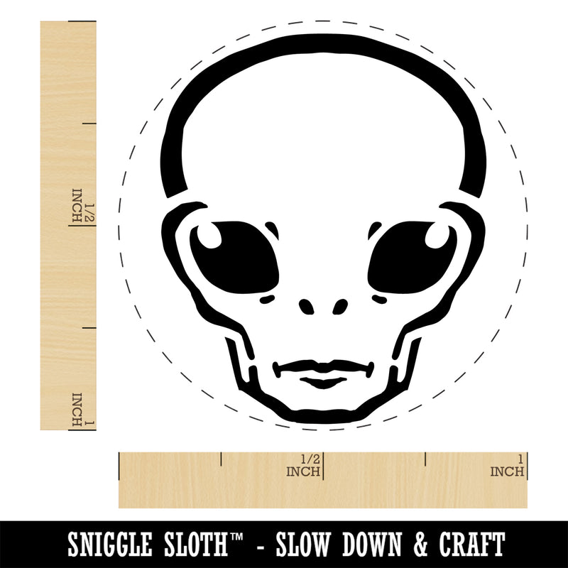 Alien Extraterrestrial UFO Head Self-Inking Rubber Stamp Ink Stamper for Stamping Crafting Planners
