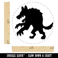 Werewolf Monster Wolf Man Silhouette Halloween Self-Inking Rubber Stamp Ink Stamper for Stamping Crafting Planners