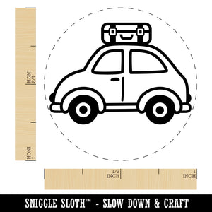 Cute Car with Suitcase Road Trip Travel Self-Inking Rubber Stamp for Stamping Crafting Planners