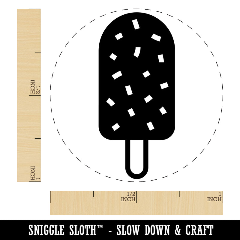 Ice Cream Bar Frozen Treat Popsicle with Sprinkles Nuts Self-Inking Rubber Stamp for Stamping Crafting Planners