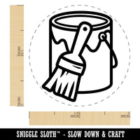 Paint Can with Brush Self-Inking Rubber Stamp for Stamping Crafting Planners