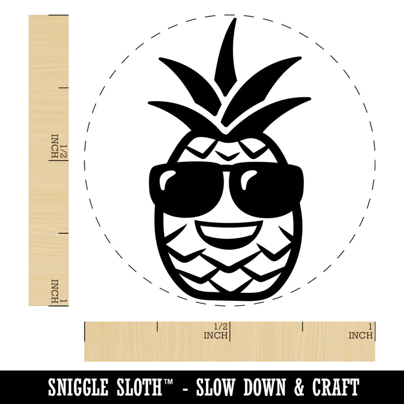 Pineapple with Sunglasses Self-Inking Rubber Stamp for Stamping Crafting Planners