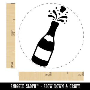 Popping Champagne Bottle Celebrate Celebration Self-Inking Rubber Stamp for Stamping Crafting Planners