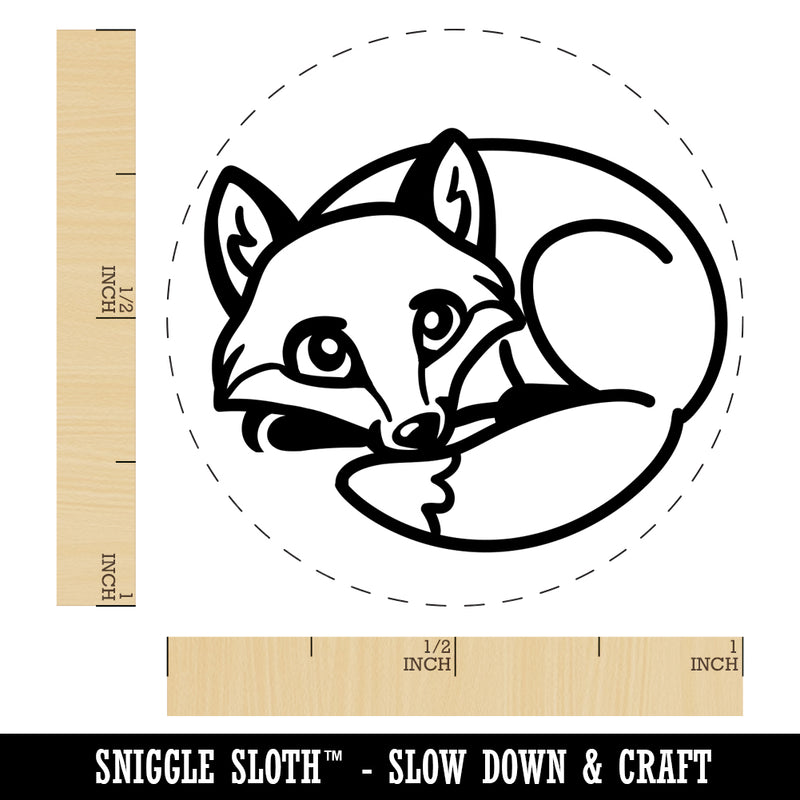 Baby Fox Woodland Animal Self-Inking Rubber Stamp for Stamping Crafting Planners