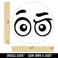 Cartoon Eyes Raised Brow Concerned Confused Judging Self-Inking Rubber Stamp for Stamping Crafting Planners