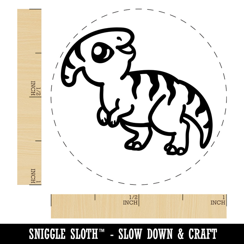 Chibi Parasaurolophus Dinosaur Self-Inking Rubber Stamp for Stamping Crafting Planners