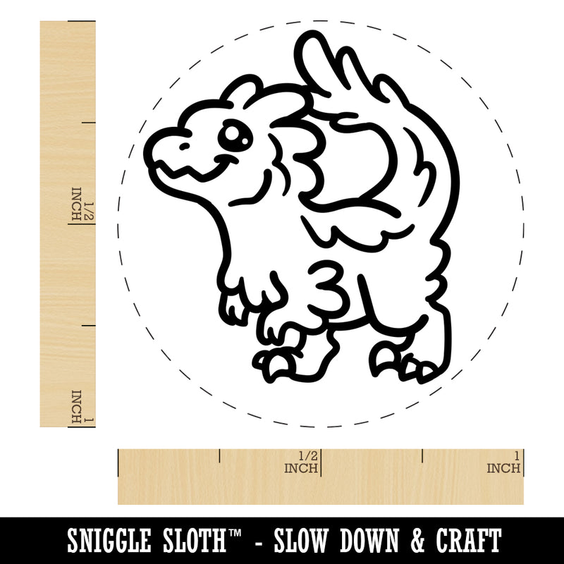 Chibi Raptor Feathered Velociraptor Dinosaur Self-Inking Rubber Stamp for Stamping Crafting Planners