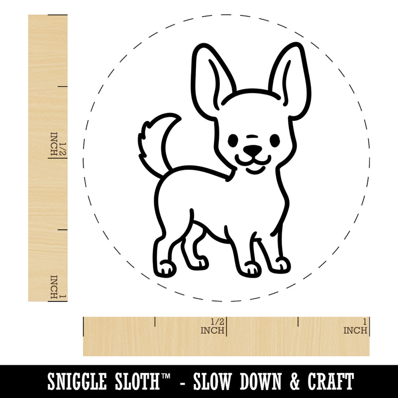 Chihuahua Standing Dog Self-Inking Rubber Stamp for Stamping Crafting Planners