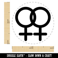 Doubled Female Sign Lesbian Gender Symbol Self-Inking Rubber Stamp for Stamping Crafting Planners
