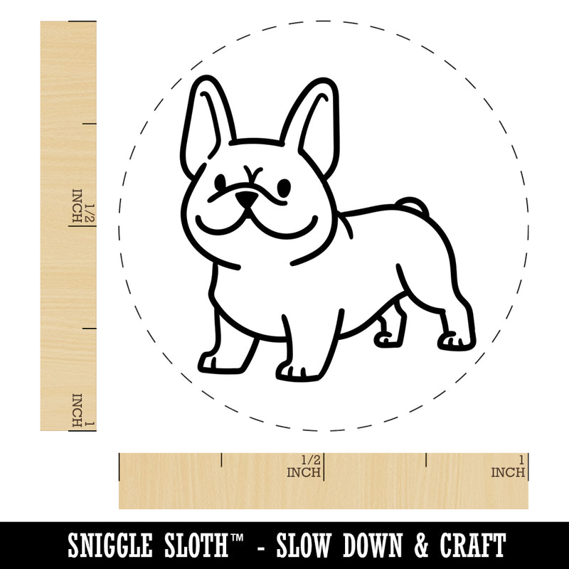 Frenchie Standing French Bulldog Dog Self-Inking Rubber Stamp for Stamping Crafting Planners