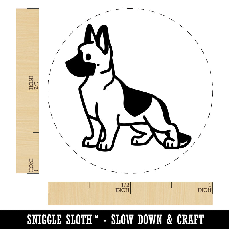 German Shepherd Standing Dog Self-Inking Rubber Stamp for Stamping Crafting Planners