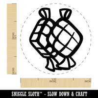 Ketupat Woven Rice Cakes Indonesia Food Self-Inking Rubber Stamp for Stamping Crafting Planners