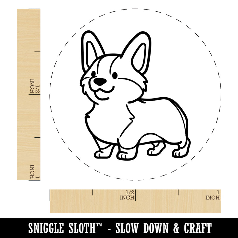 Pembroke Welsh Corgi Standing Dog Self-Inking Rubber Stamp for Stamping Crafting Planners