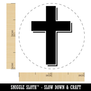 Cross with Shadow Christian Religion Self-Inking Rubber Stamp for Stamping Crafting Planners