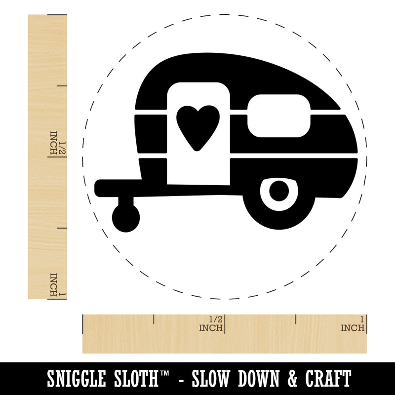 Adorable Little Camper Silhouette Camping Outdoor Life Self-Inking Rubber Stamp for Stamping Crafting Planners