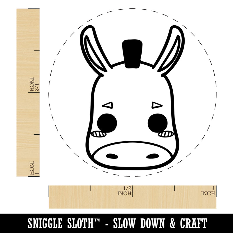 Charming Kawaii Chibi Donkey Mule Face Blushing Cheeks Farm Self-Inking Rubber Stamp for Stamping Crafting Planners