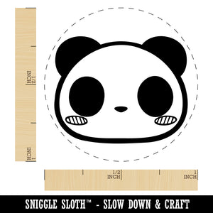 Charming Kawaii Chibi Panda Bear Face Blushing Cheeks Self-Inking Rubber Stamp for Stamping Crafting Planners