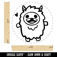 Excited Happy Kawaii Chibi Yeti Self-Inking Rubber Stamp for Stamping Crafting Planners