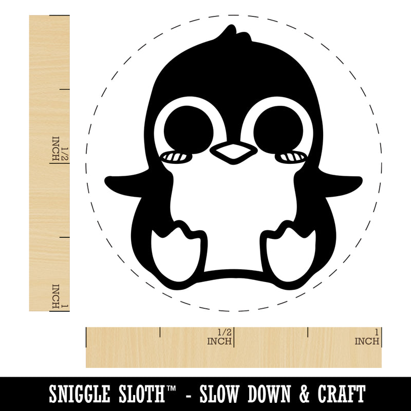 Precious Kawaii Chibi Baby Penguin Sitting Self-Inking Rubber Stamp for Stamping Crafting Planners