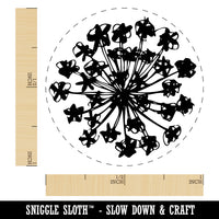 Queen Anne's Lace Flower Silhouette Doodle Sketch Self-Inking Rubber Stamp for Stamping Crafting Planners